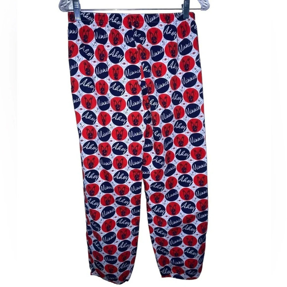 Disney Cruise Line Red White Blue Minnie Mouse Pajama Lounge Pants US Size Small - Picture 3 of 7